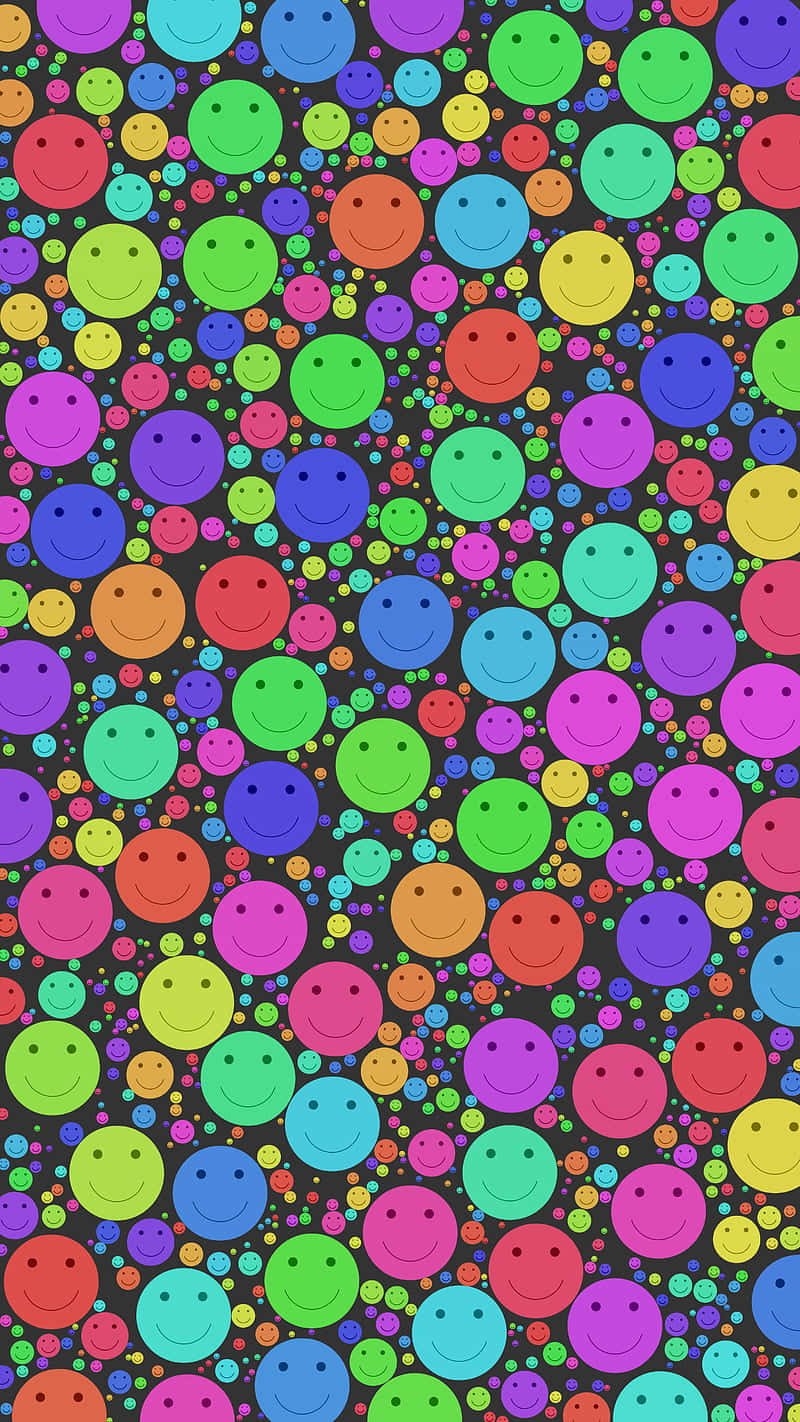 Colorful Smiley Faces Pattern.jpg Wallpaper