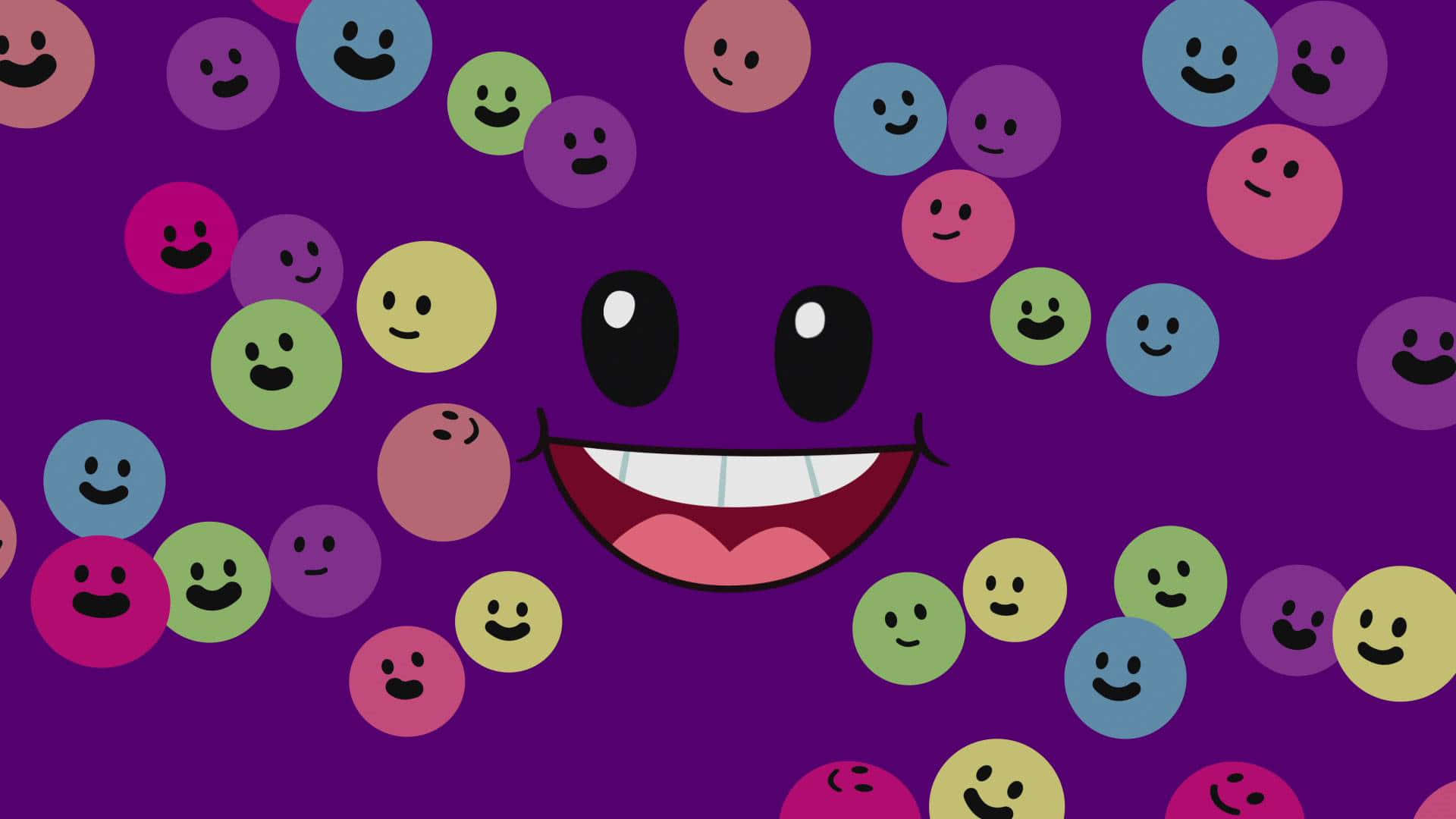 Colorful Smiley Faces Purple Background Wallpaper