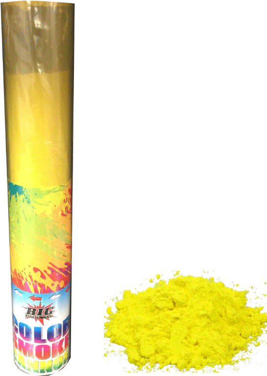 Colorful Smoke Canisterand Yellow Powder PNG