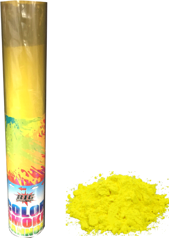 Download Colorful Smoke Canisterand Yellow Powder | Wallpapers.com