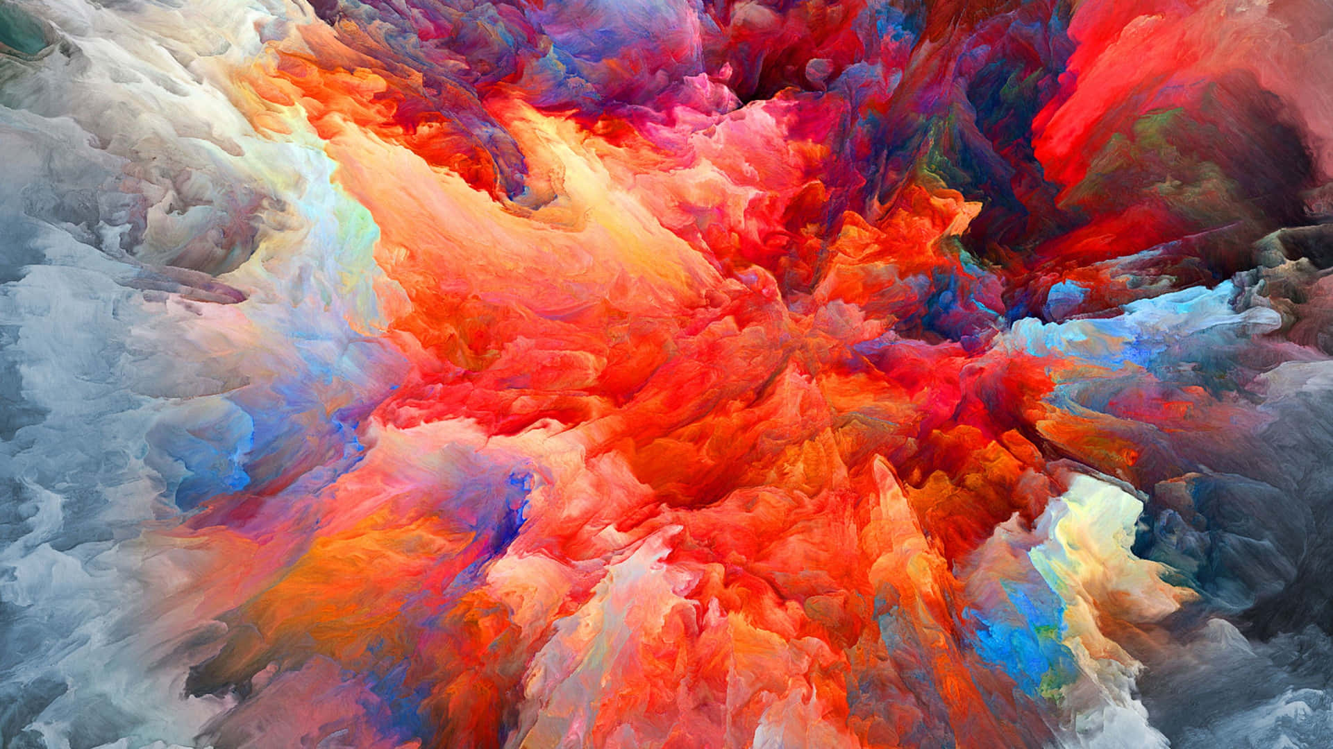 Färggladrökmolnsexplosion 4k Målning. Wallpaper