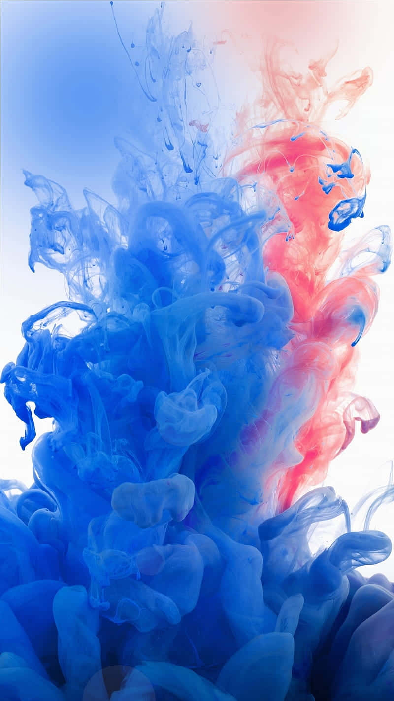 Blue And Red Ink Wallpaper