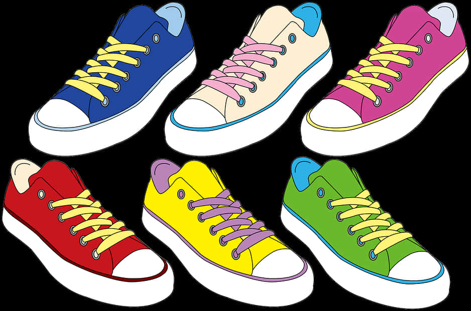 Colorful Sneakers Collection PNG