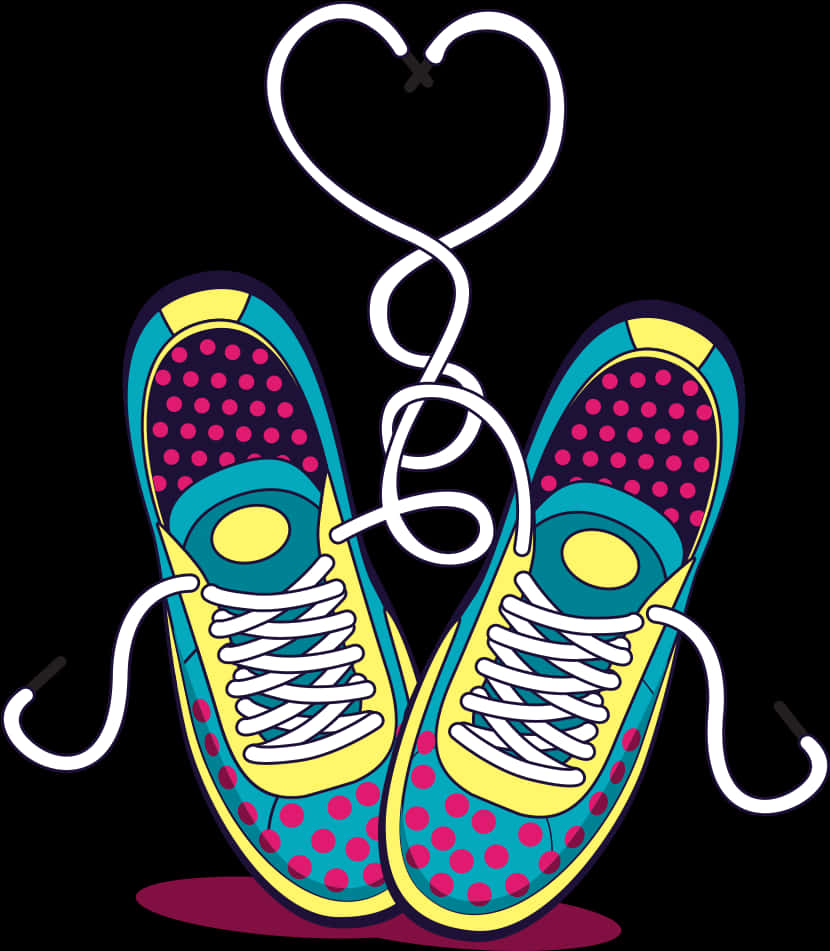 Colorful Sneakers Love Heart Laces PNG