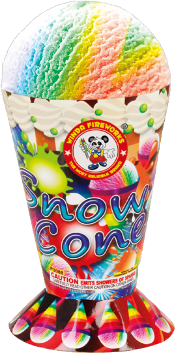 Colorful Snow Cone Fireworks Packaging PNG