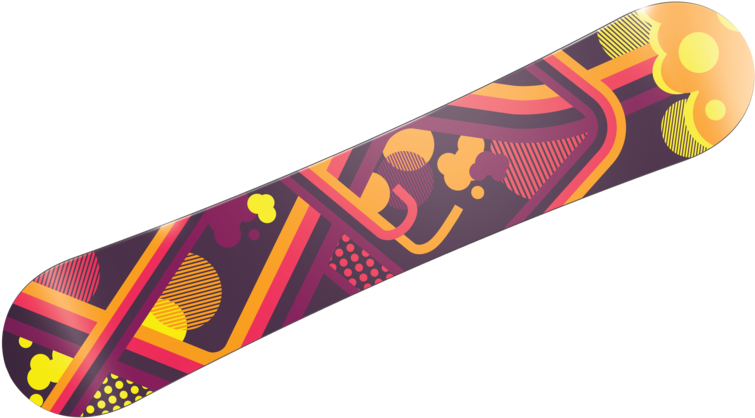 Colorful Snowboard Design PNG