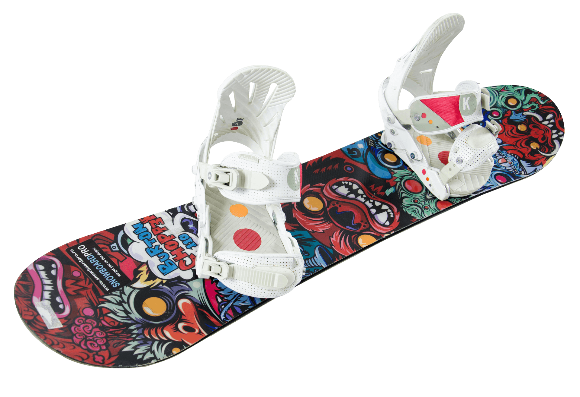 Colorful Snowboardwith Bindings PNG