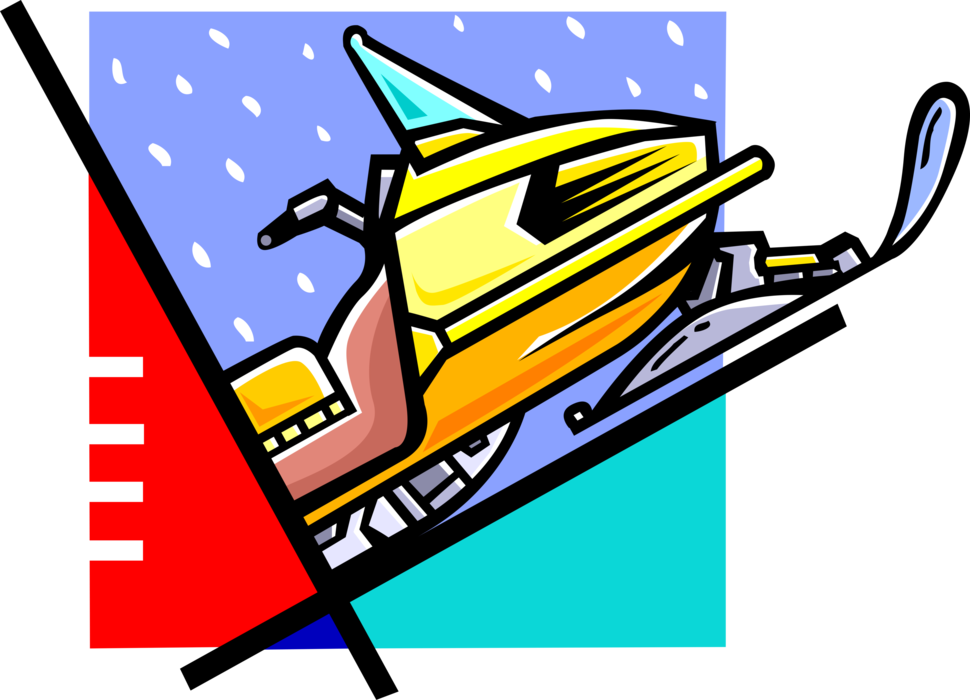 Colorful Snowmobile Illustration PNG