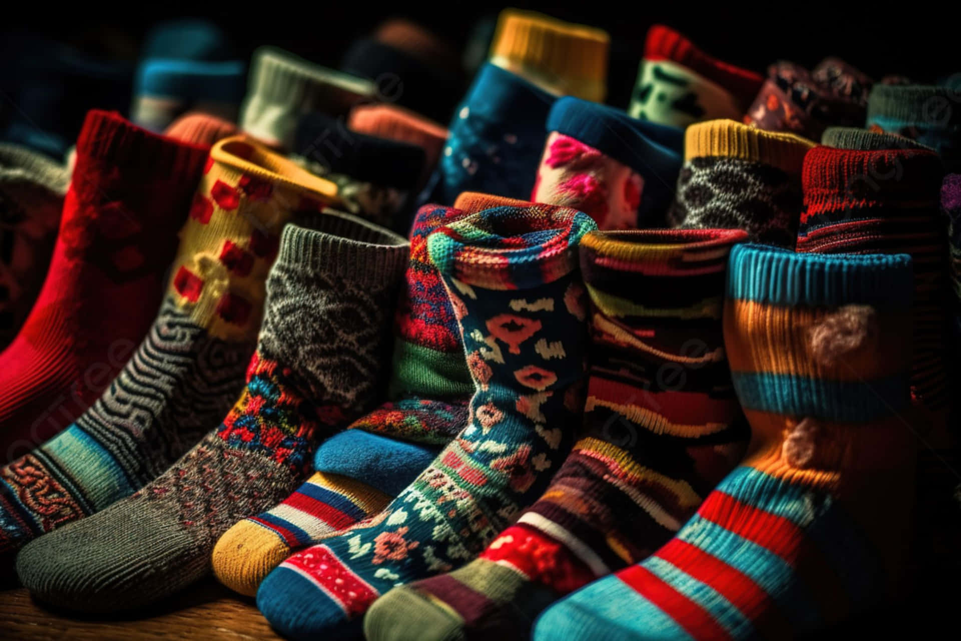 Colorful Socks Collection Wallpaper