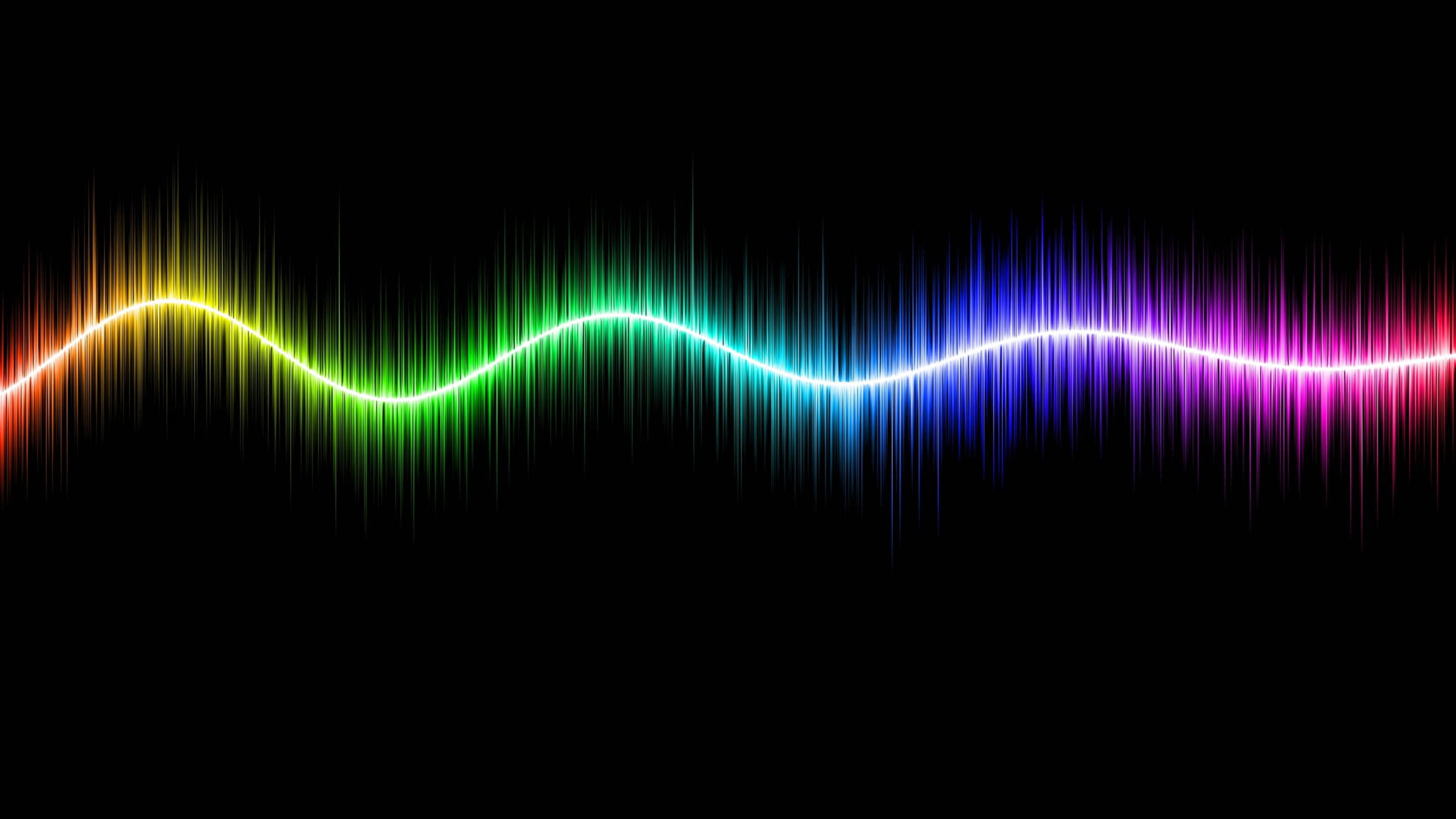 Colorful Sound Waves In Led 4k Wallpaper