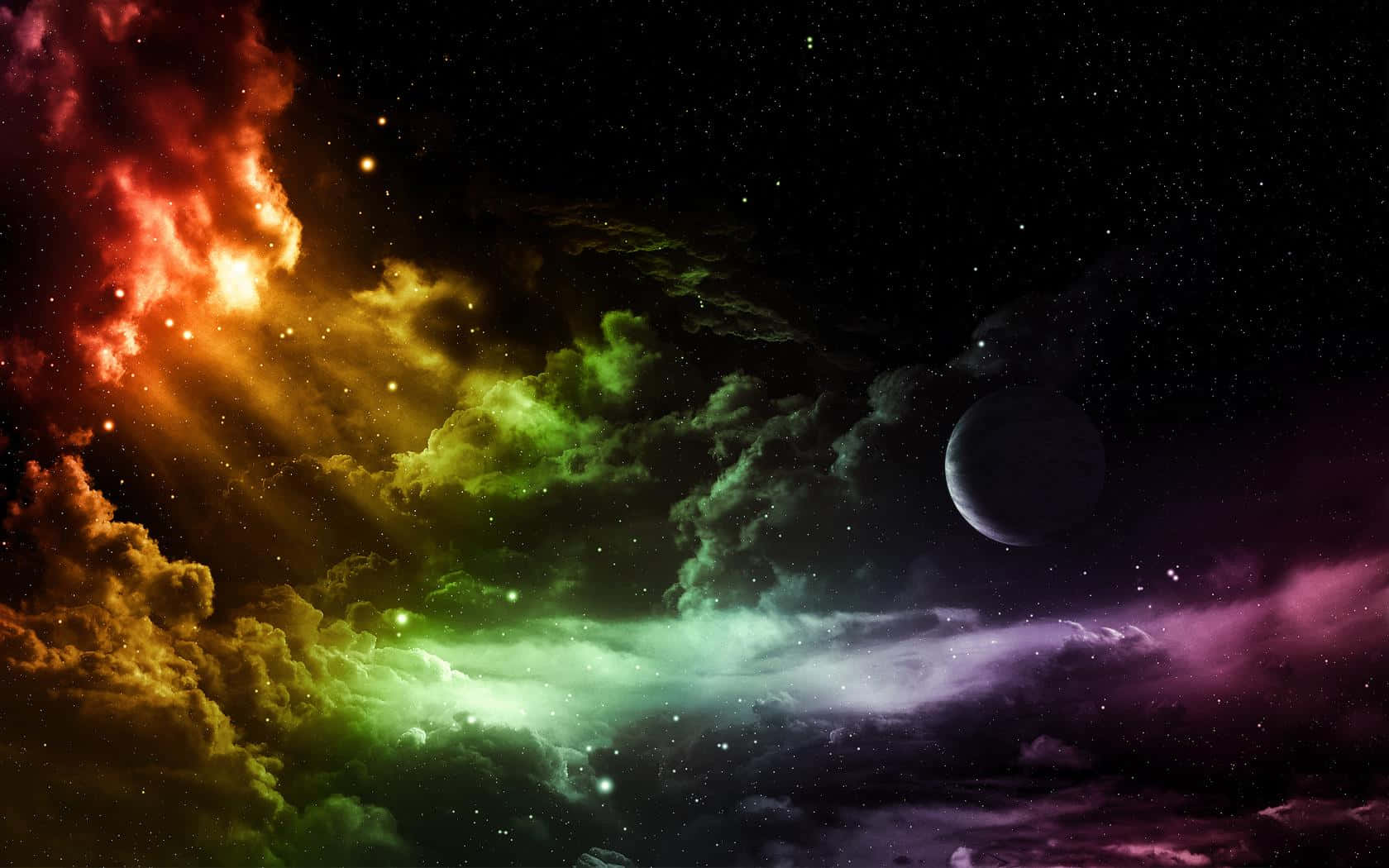 A breathtaking cosmic display of vibrant colors in deep space Wallpaper