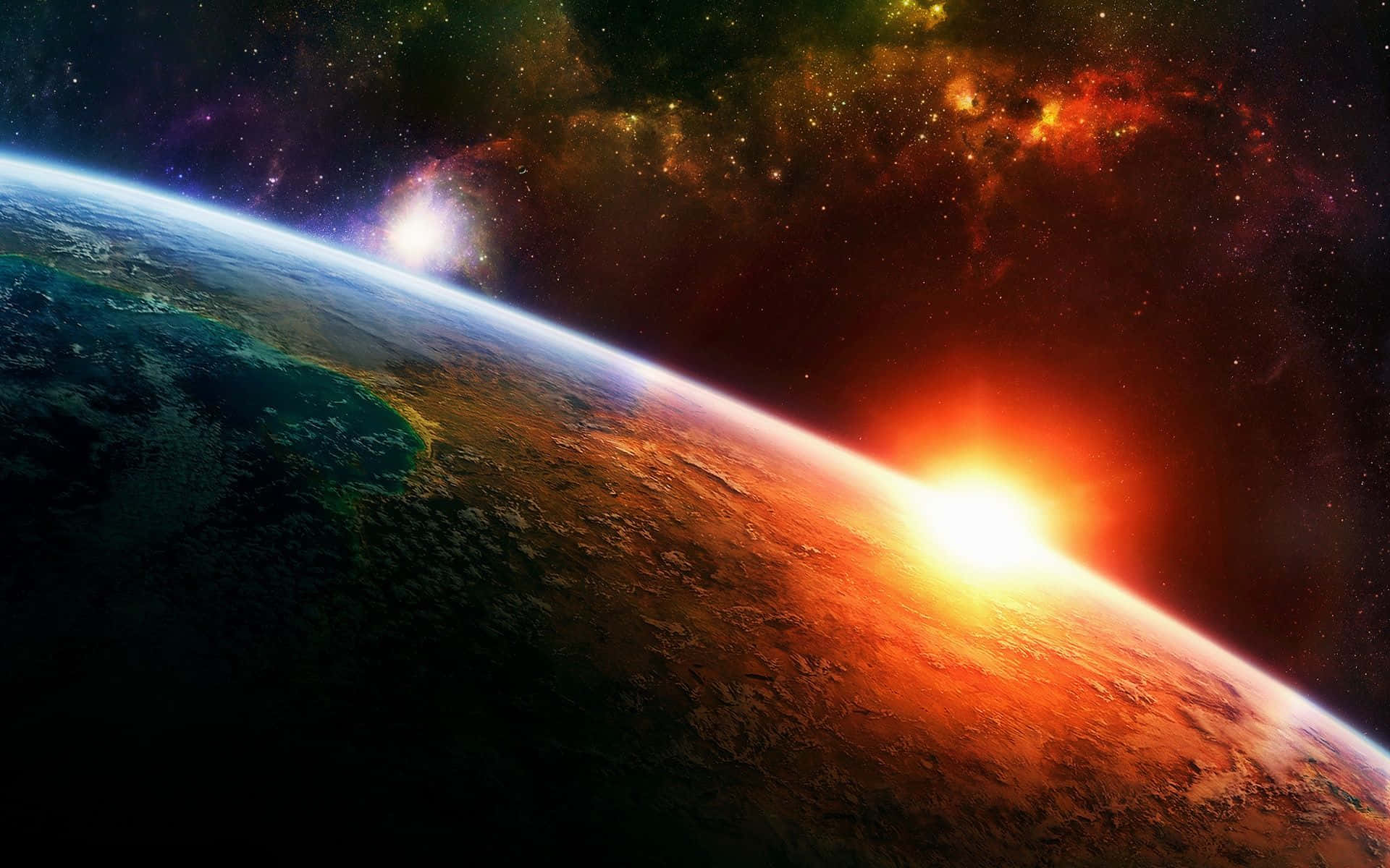 Fascinanteescena Espacial Llena De Colores. Fondo de pantalla