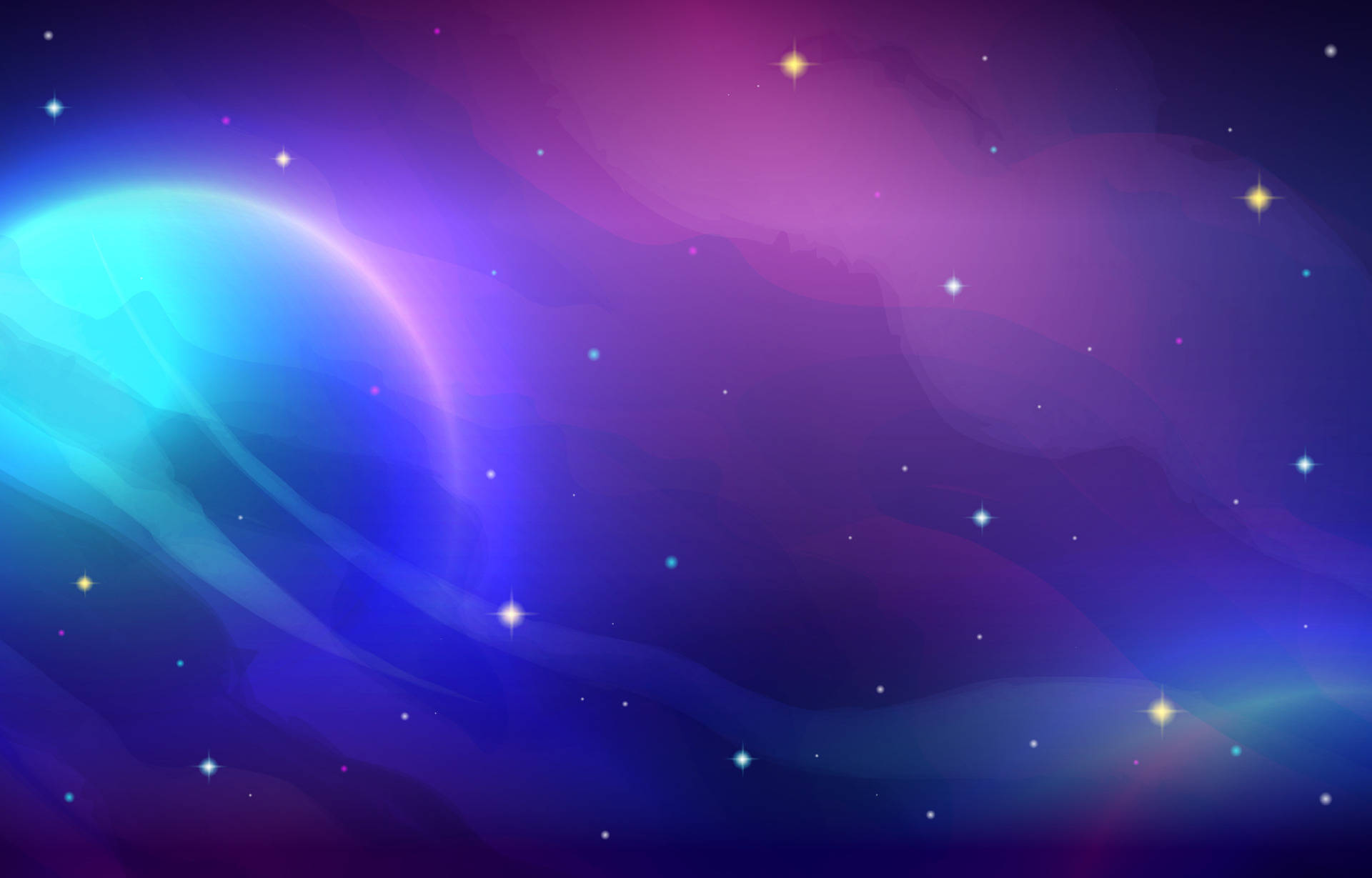 Colorful Space 2D Illustration Universal Wallpaper