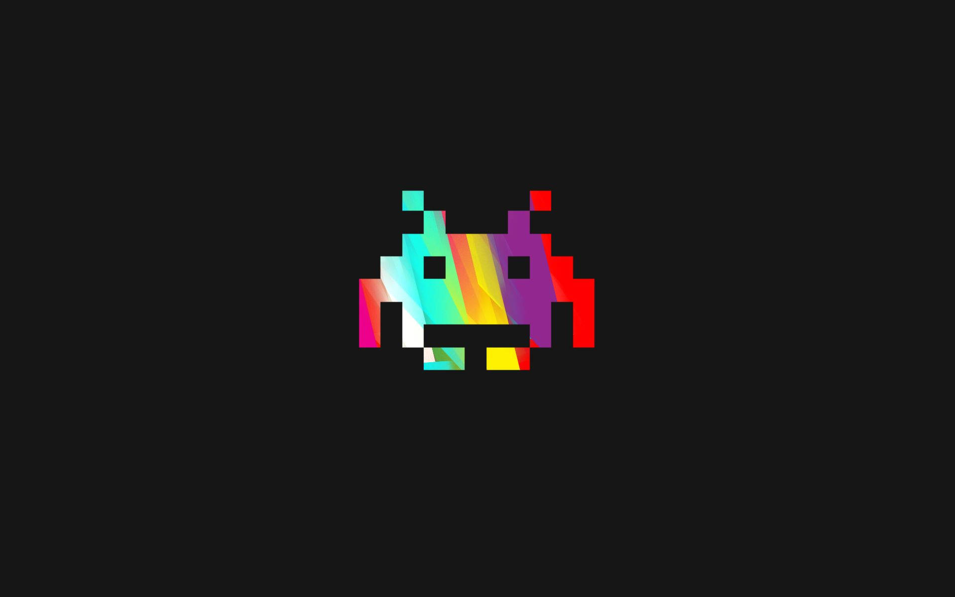 Colorful Space Invaders 1080p Gaming Wallpaper