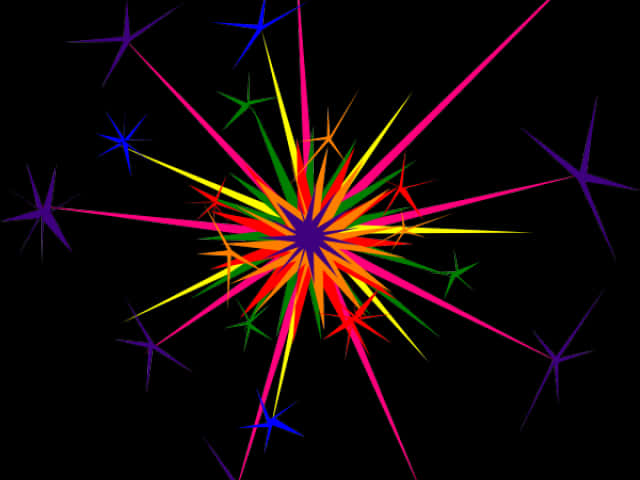 Colorful Sparkle Explosionon Black Background PNG