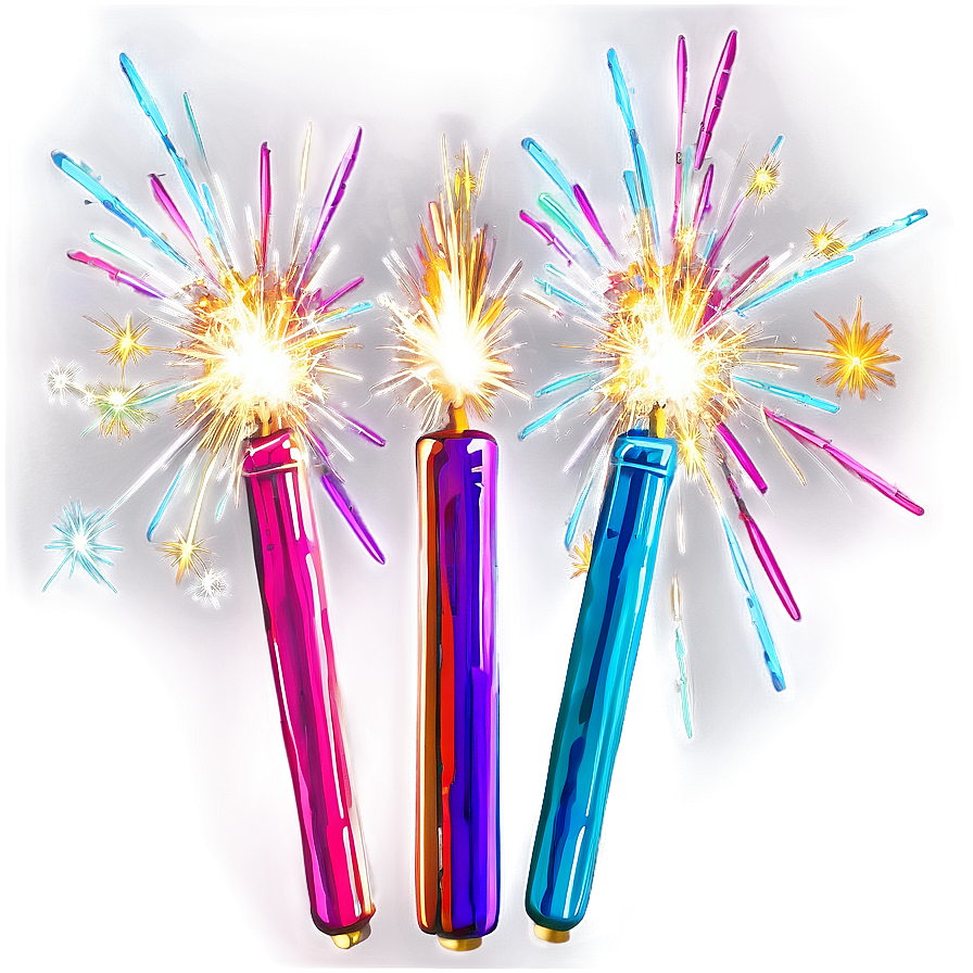 Colorful Sparklers Display Png Qda87 PNG