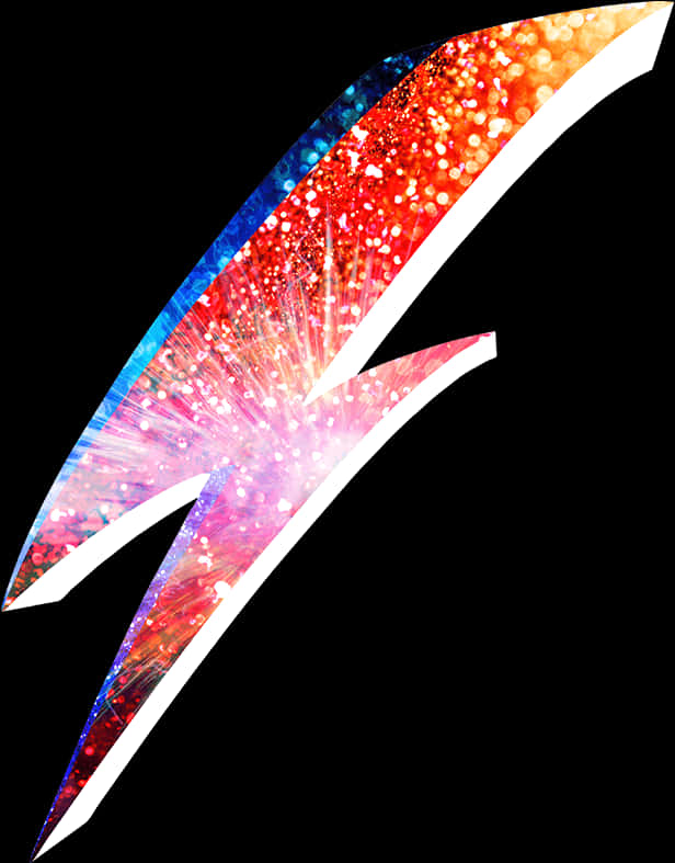 Colorful Sparkling Lightning Bolt PNG