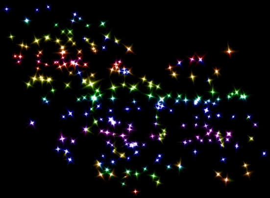 Colorful Sparkling Stars Glitter PNG