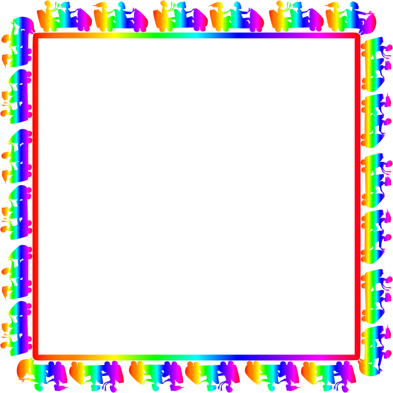 Colorful Spectrum Frame Design PNG