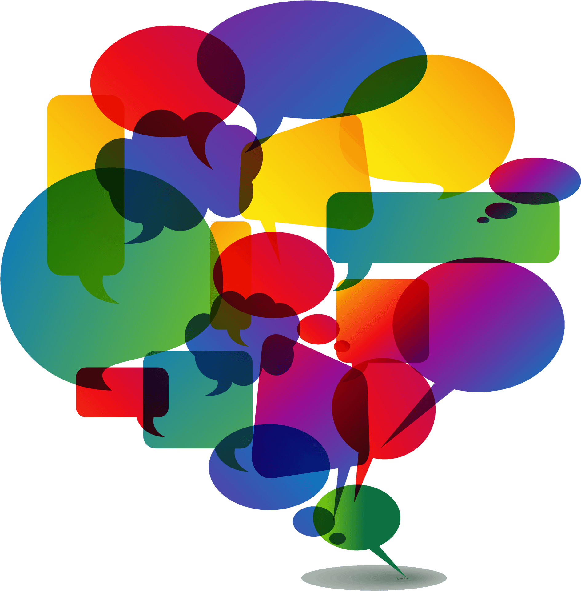 Colorful Speech Bubbles Overlap PNG