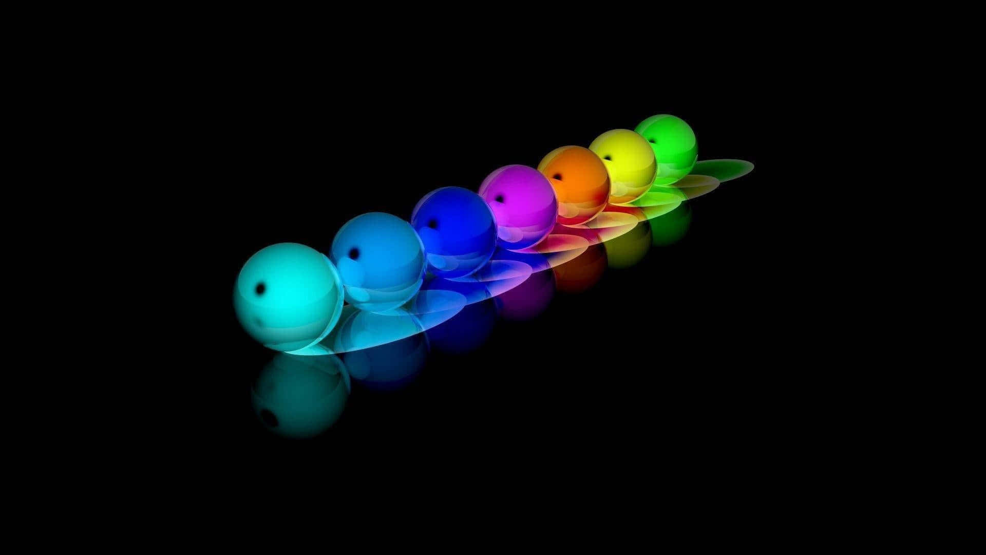 Colorful Spheres Rainbow Reflection Wallpaper