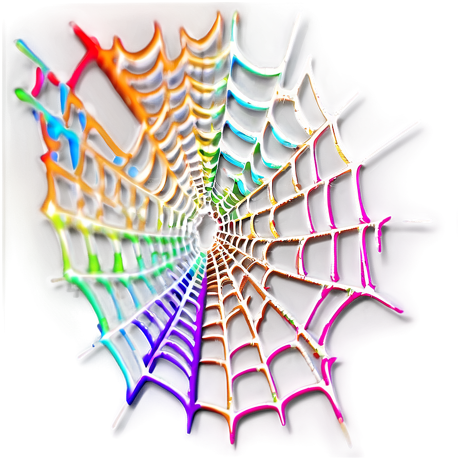 Colorful Spider Web Artwork PNG