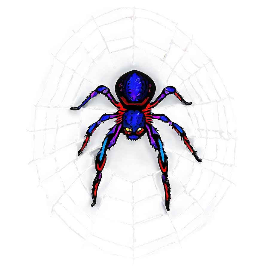 Colorful Spideron Web PNG