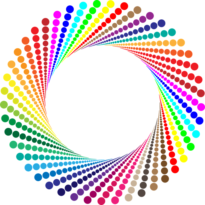 Colorful Spiral Dots Abstract PNG