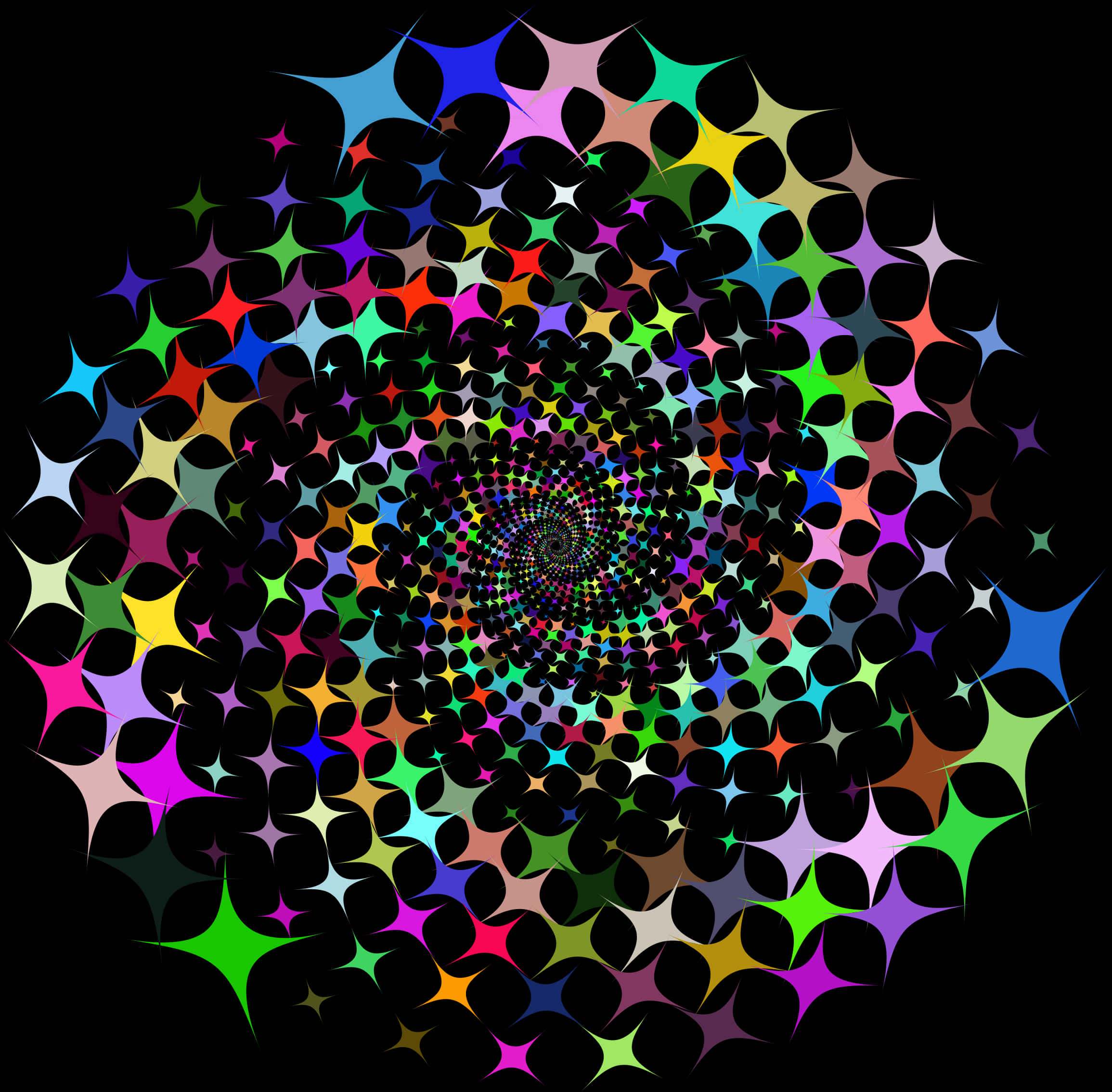 Colorful Spiral Illusion Graphic PNG