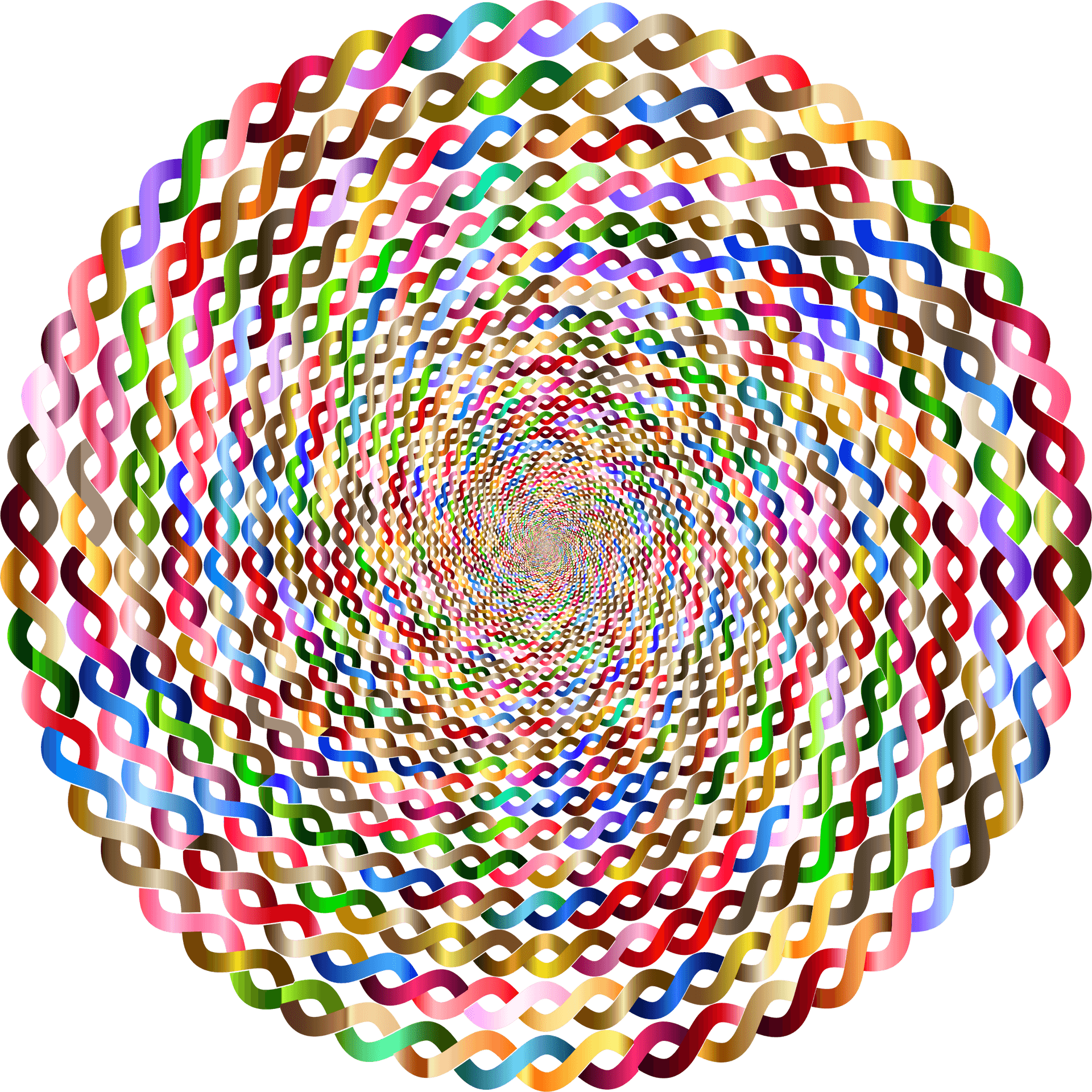 Colorful Spiral Tunnel Illusion PNG