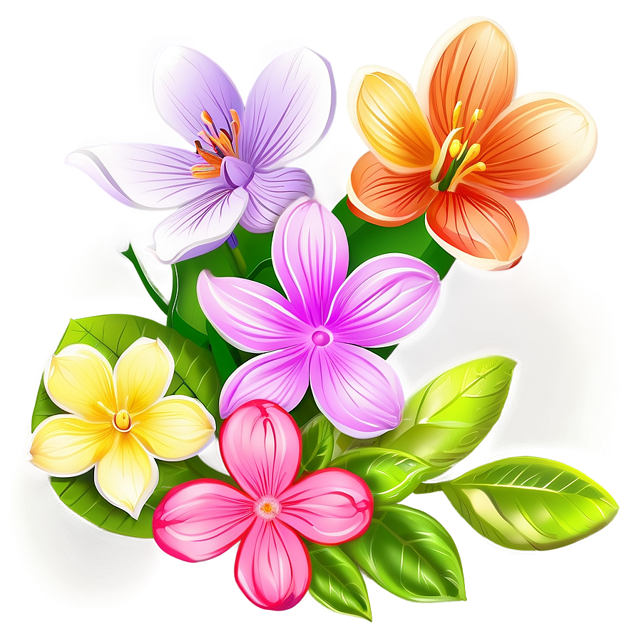 Colorful Spring Blooms Png Vki PNG