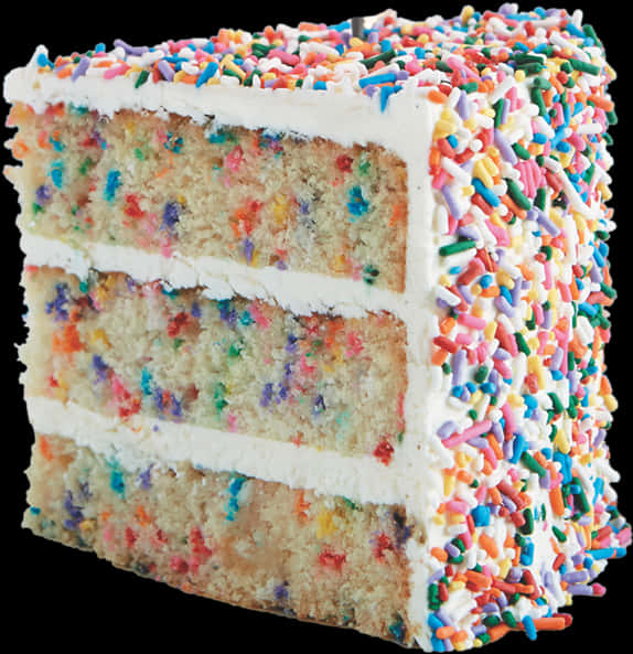 Colorful Sprinkle Cake Slice PNG