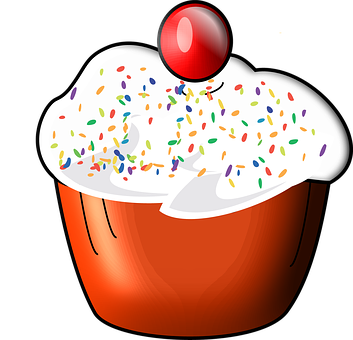 Colorful Sprinkled Cupcake Clipart PNG
