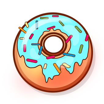 Colorful Sprinkled Donut Icon PNG