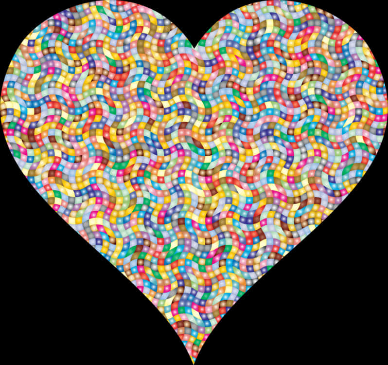 Colorful Sprinkles Heart Pattern PNG