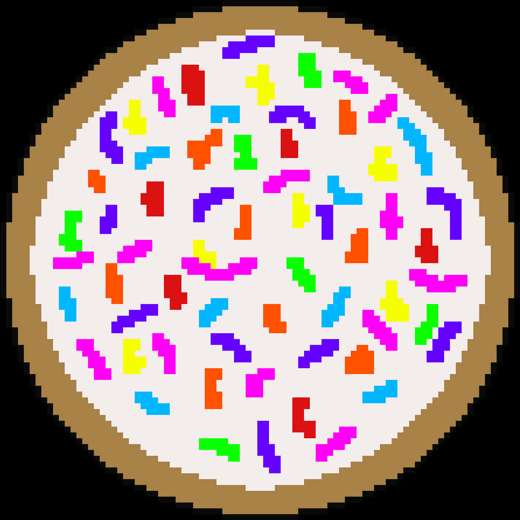 Colorful Sprinkleson Doughnut Pixel Art PNG