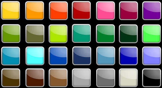 Colorful Square Buttons Collection PNG