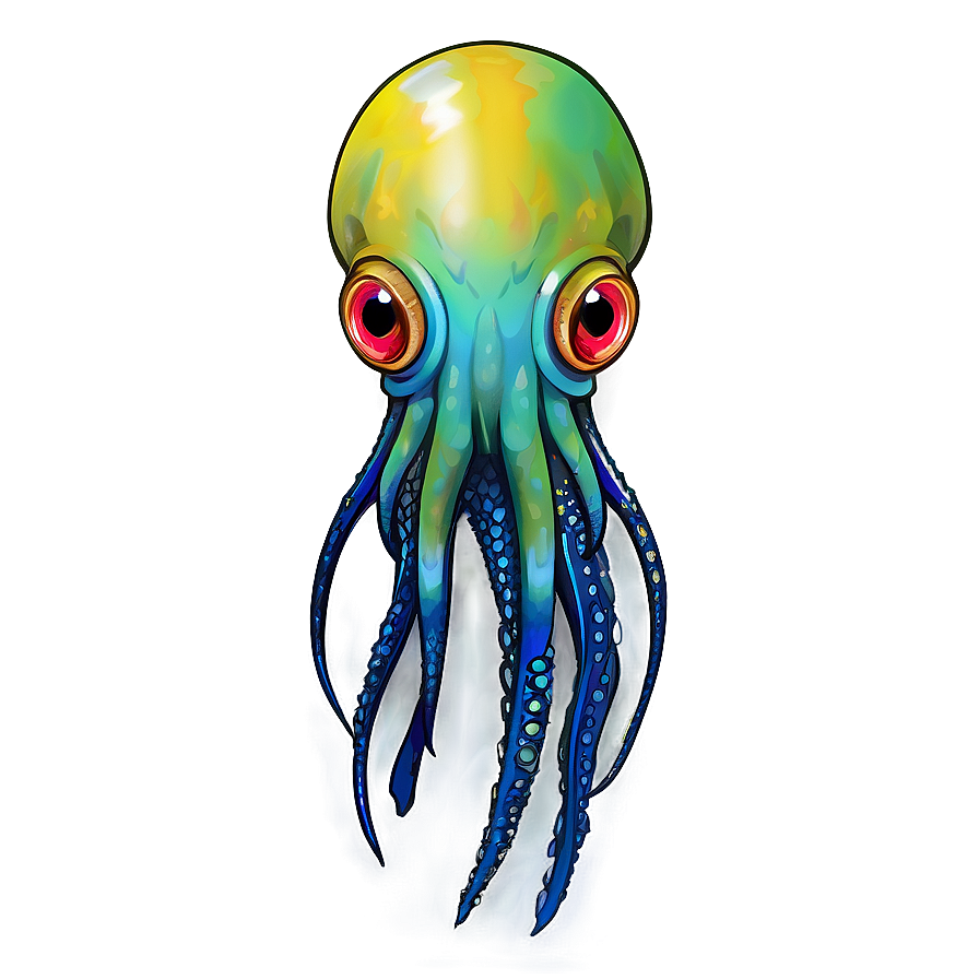 Colorful Squid Drawing Png Djc77 PNG