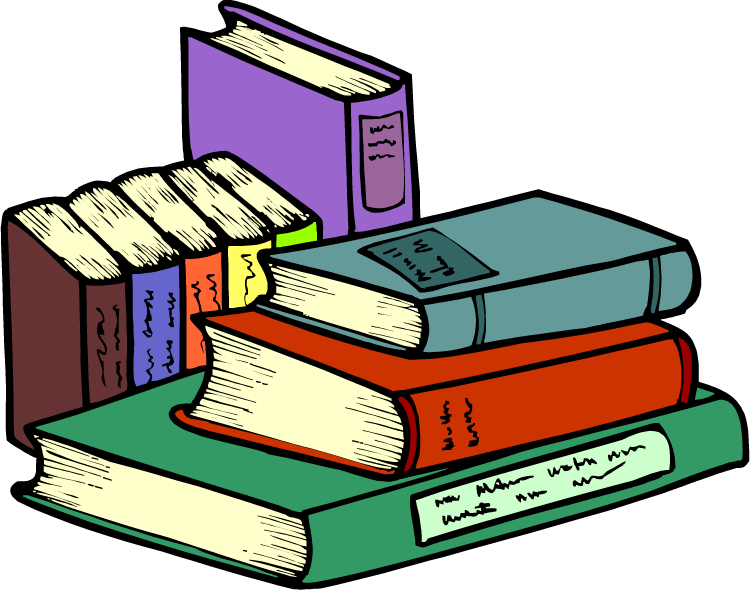 Colorful Stacked Books Clipart PNG