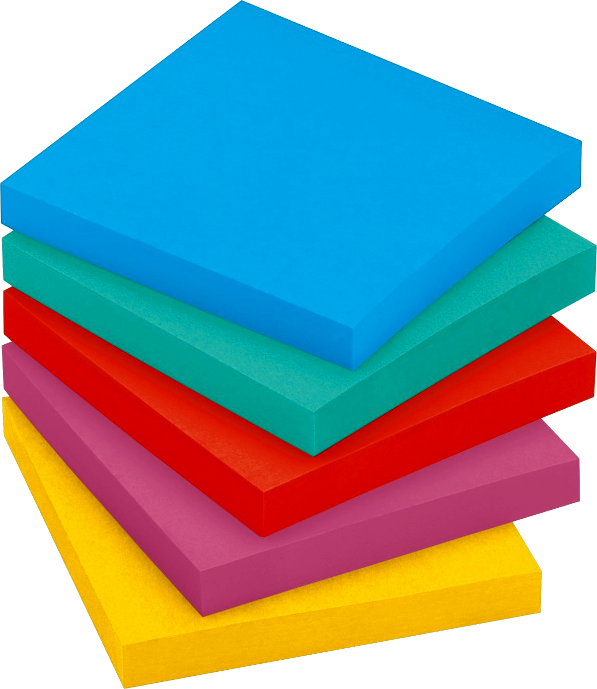 Colorful Stacked Post It Notes PNG