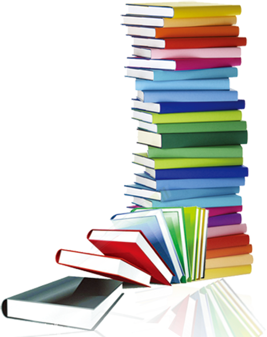 Colorful Stackof Books Reflection PNG