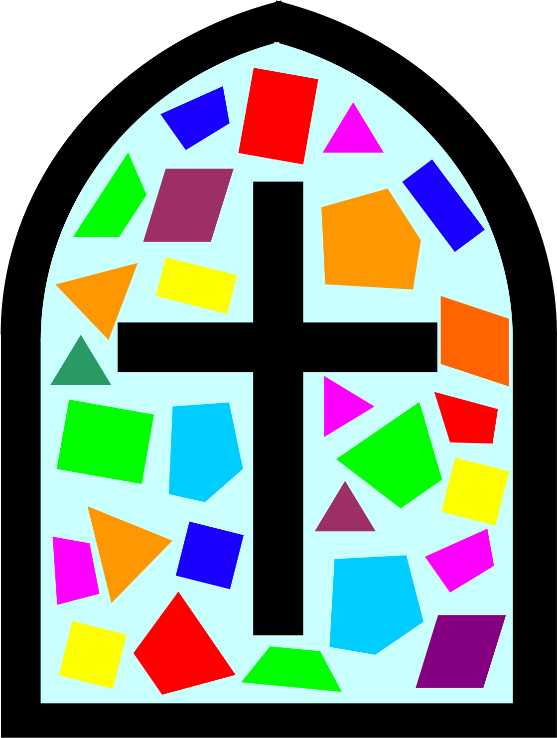 Colorful Stained Glass Cross PNG