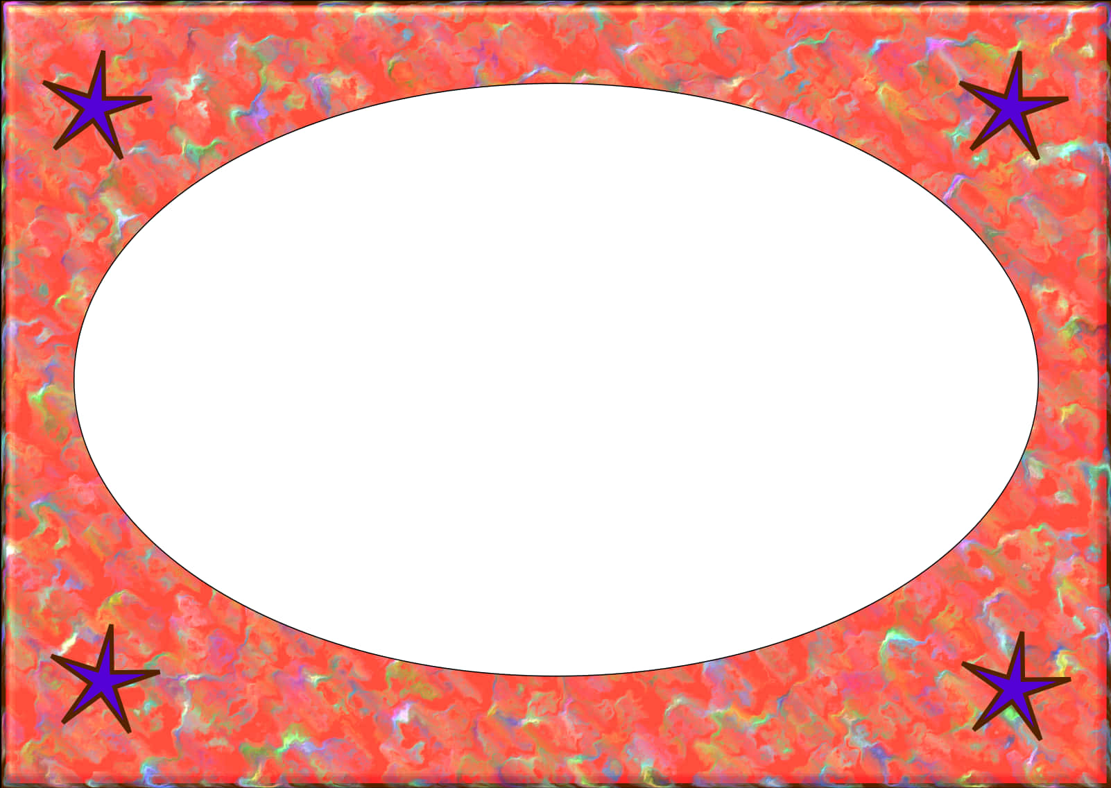 Colorful Star Border Template PNG