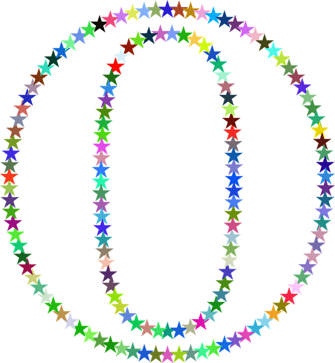 Colorful Star Circle Frame PNG