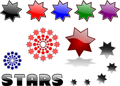 Colorful_ Star_ Collection_ Vector PNG