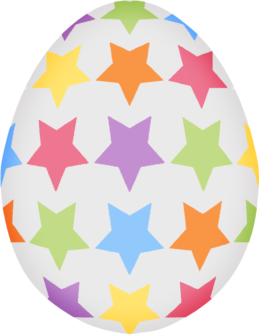 Colorful Star Pattern Easter Egg PNG