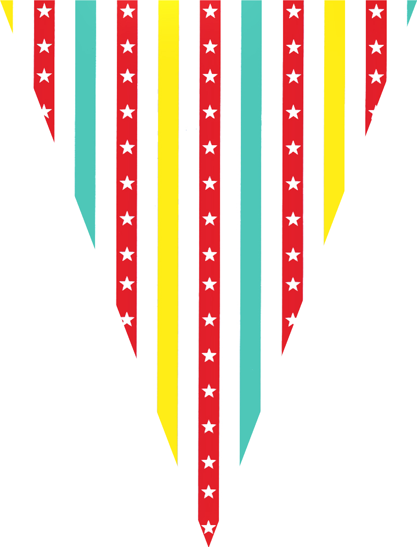 Colorful Star Pattern Pennant Banner PNG