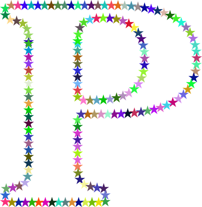 Colorful Star Patterns Forming Letters PNG