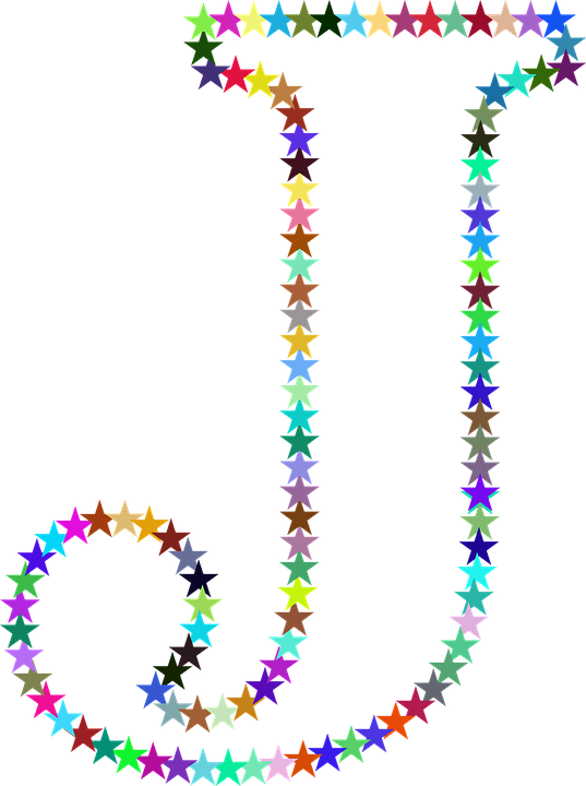 Colorful Star Patterns Forming Letters J I PNG