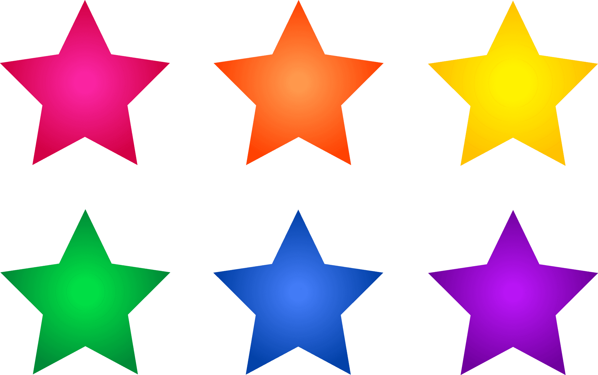 Colorful Star Shapes Graphic PNG